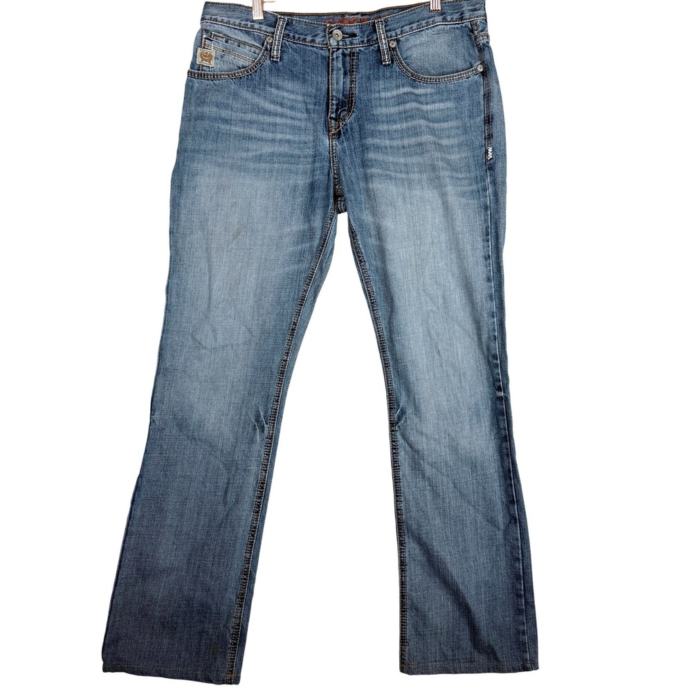 Cinch Ian Men's Jeans 34x30 Light Wash Bootcut Western Cowboy Denim Blue USA
